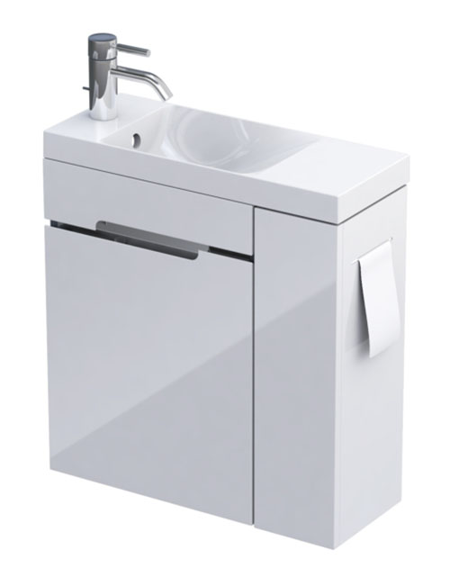 Oristo Silver Mini Zestaw Meblowy Szafka z Umywalką 55 cm Prawy (OR33-ZD2D-55-1-P)